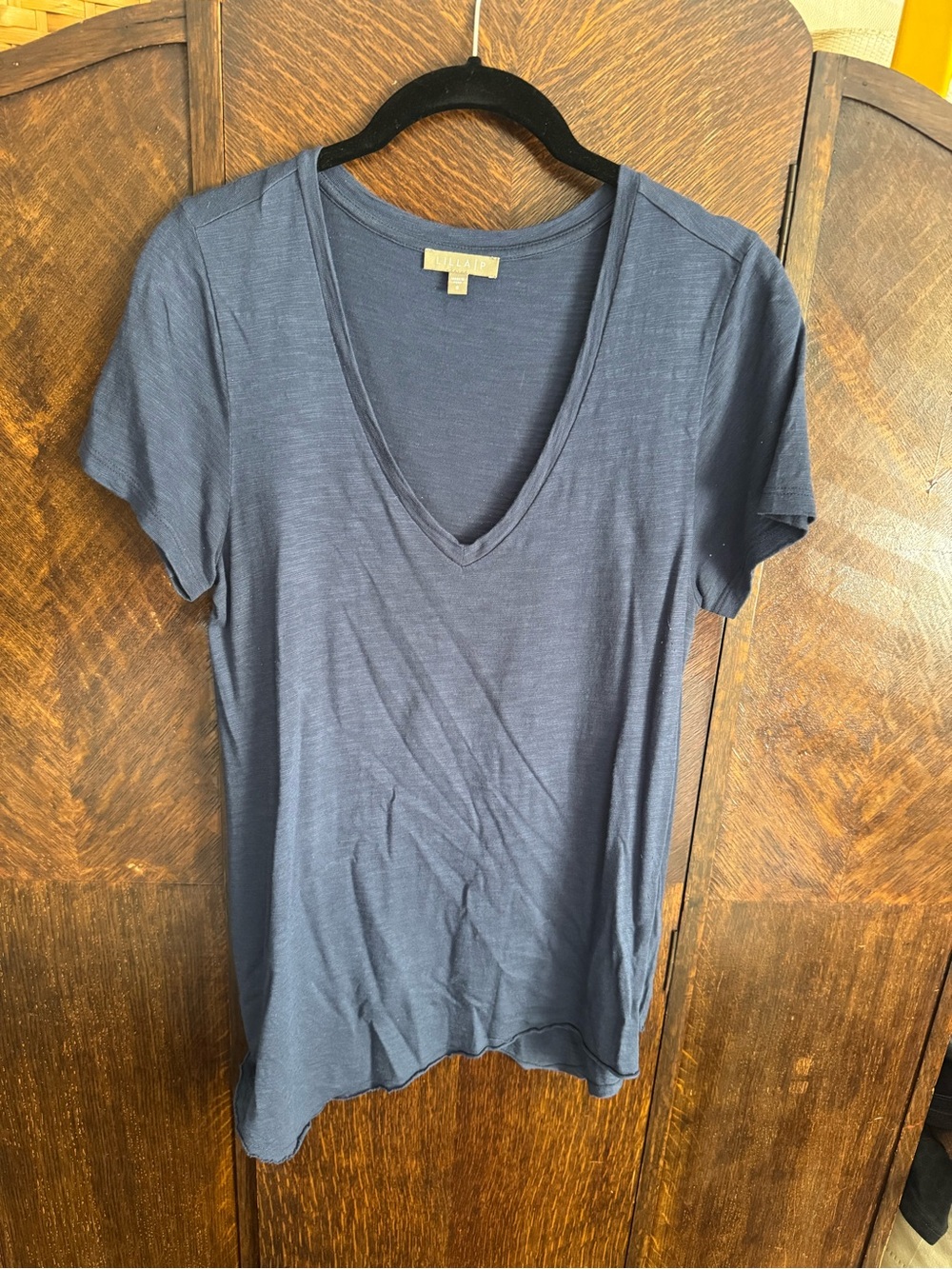 Lilla P Navy V-Neck Short Sleeve Tee